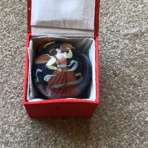 Vintage glass handpainted ornament Angle Christmas